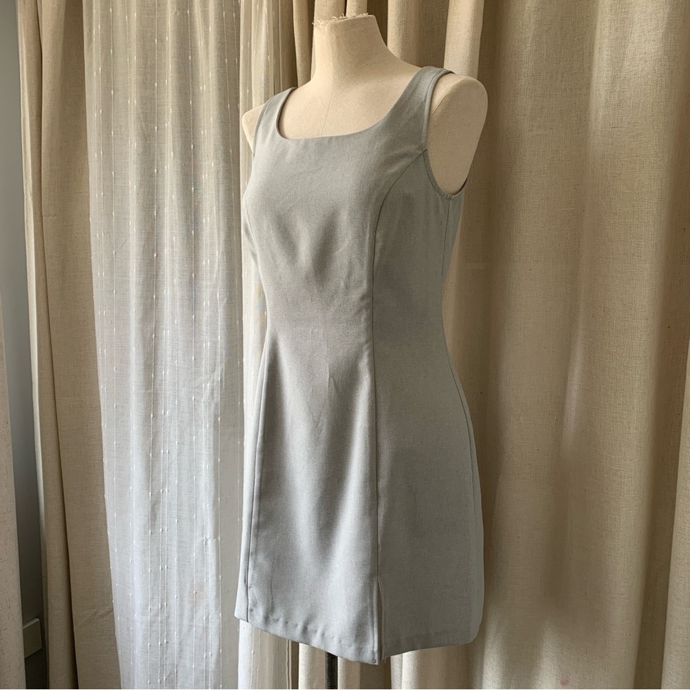 DANIEL LAURENT VINTAGE 90’s SIMPLE LIGHT GREY MINI DRESS - Picture 9 of 10